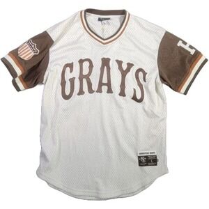 Ebbets Field Flannels Men's Homestead Grays V-Neck Mesh Jersey Size L EF0135
